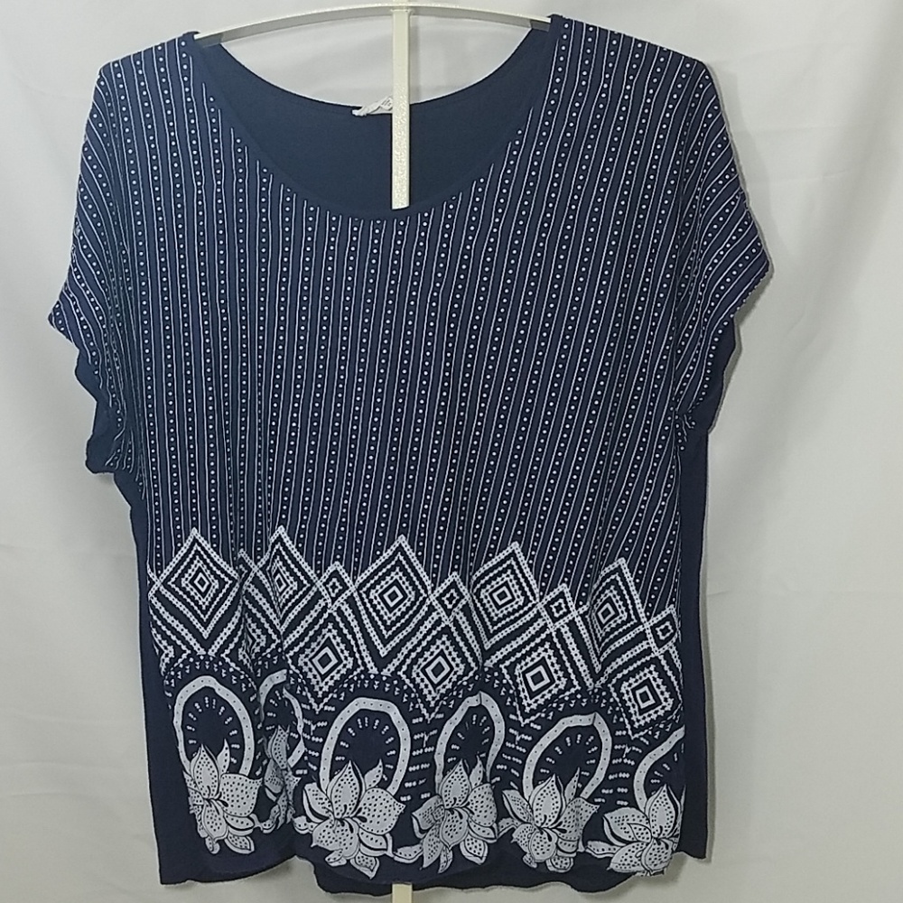 Hannah Blue and White Blouse